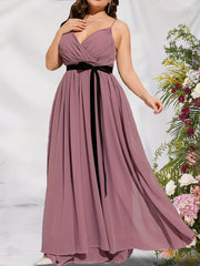 Bow Knot Mesh Maxi Evening Formal Dress