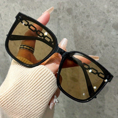 Cat Eye Sunglasses Vintage Square Chain Link Glasses