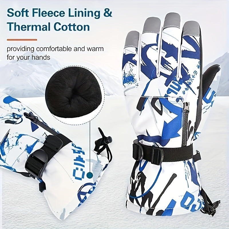 Waterproof Ski Snowboard Gloves Winter Warm Mittens Cold Weather Touchscreen