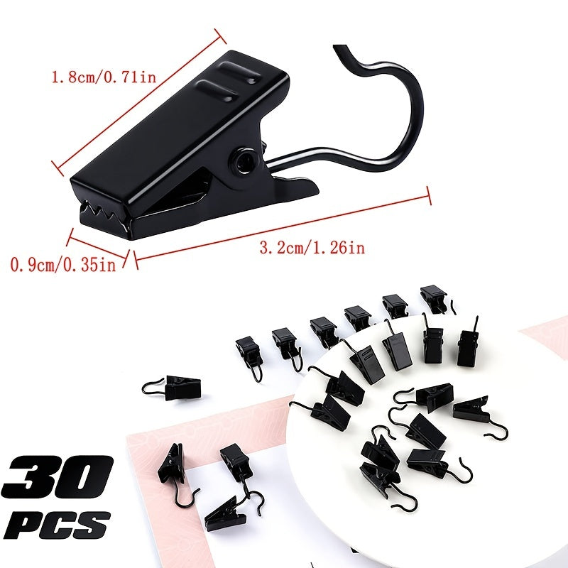 30pcs Metal Curtain Clips for Hanging Drape Track Christmas Decorations