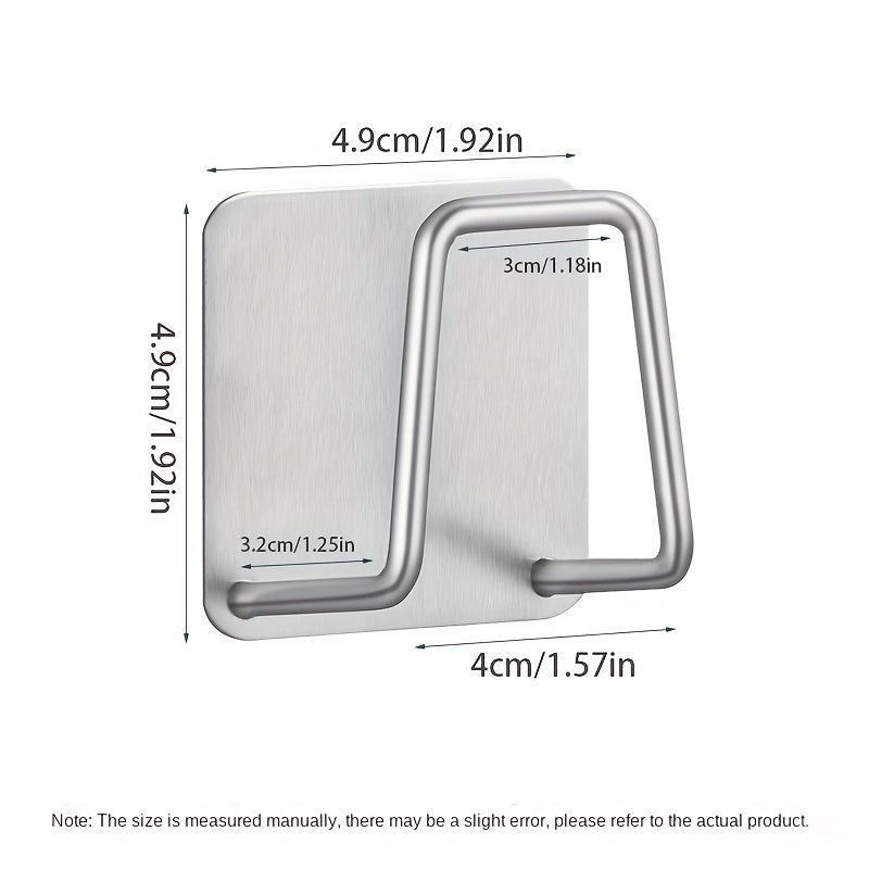2pcs SS Hooks Sponge Drain Rack Kitchen Sink Lid Storage Utensil Hooks
