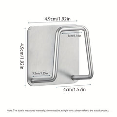 2pcs SS Hooks Sponge Drain Rack Kitchen Sink Lid Storage Utensil Hooks