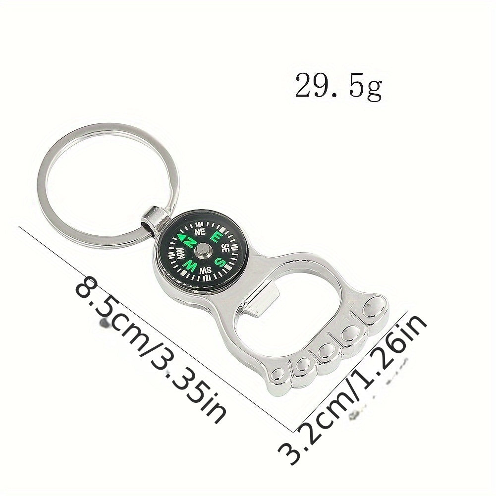 Toe Shaped Compass Keychain Bottle Opener Camping Picnic