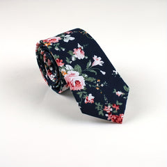 Men's Flower Print Necktie For Wedding Party And Daily Use