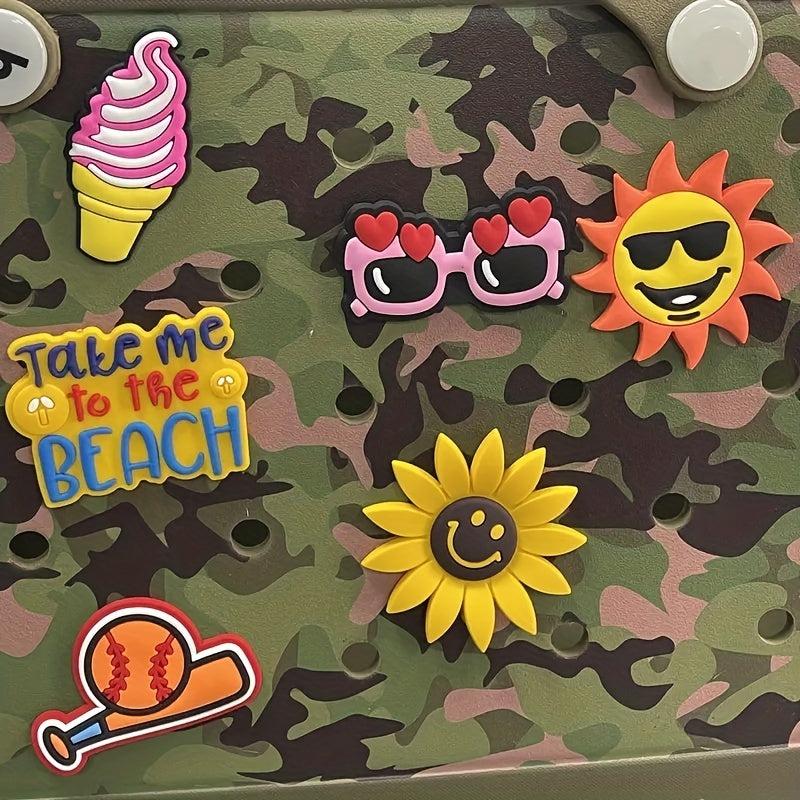 3 Pcs Cartoon Bag Decor Silicone Tote Beach Handbag Charms