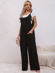 Women's Crew Neck Jumpsuit Sleeveless Casual
