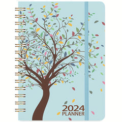 1pc Planner Weekly And Monthly Planner Yearly Spiral Bound Hardcover