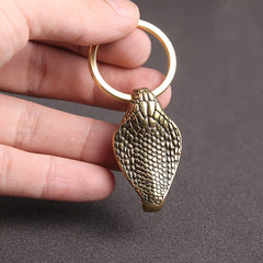 Brass Retro Zodiac Animal Snake Keychain Keyring Car Pendant Decoration