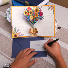Pop Up Flower Card 3D Greeting Card For Birthday Mothers Father's Graduation