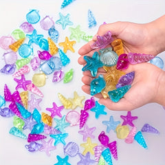 Assorted Acrylic Seashells for Beach Party Decor - 24pcs