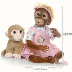 Realistic 21inch Reborn Monkey Doll Soft Silicone Vinyl Newborn Baby Monkey