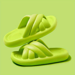 Cross Strap Slides Soft Sole Slip On Pillow Slides Comfortable Bathroom Shoes