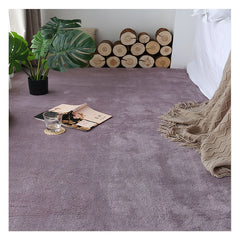 1pc Plush Area Rug Thickened Bedside Carpet Solid Large Area Floor Carpet