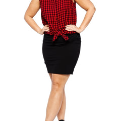 High Rise Slim Fit Stretch Skirt