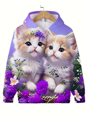 Animal Graphic Hooded Sweatshirt for Kids
