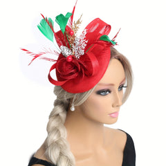 Vintage Christmas Feathered Headband for Women Duck Feather Hat