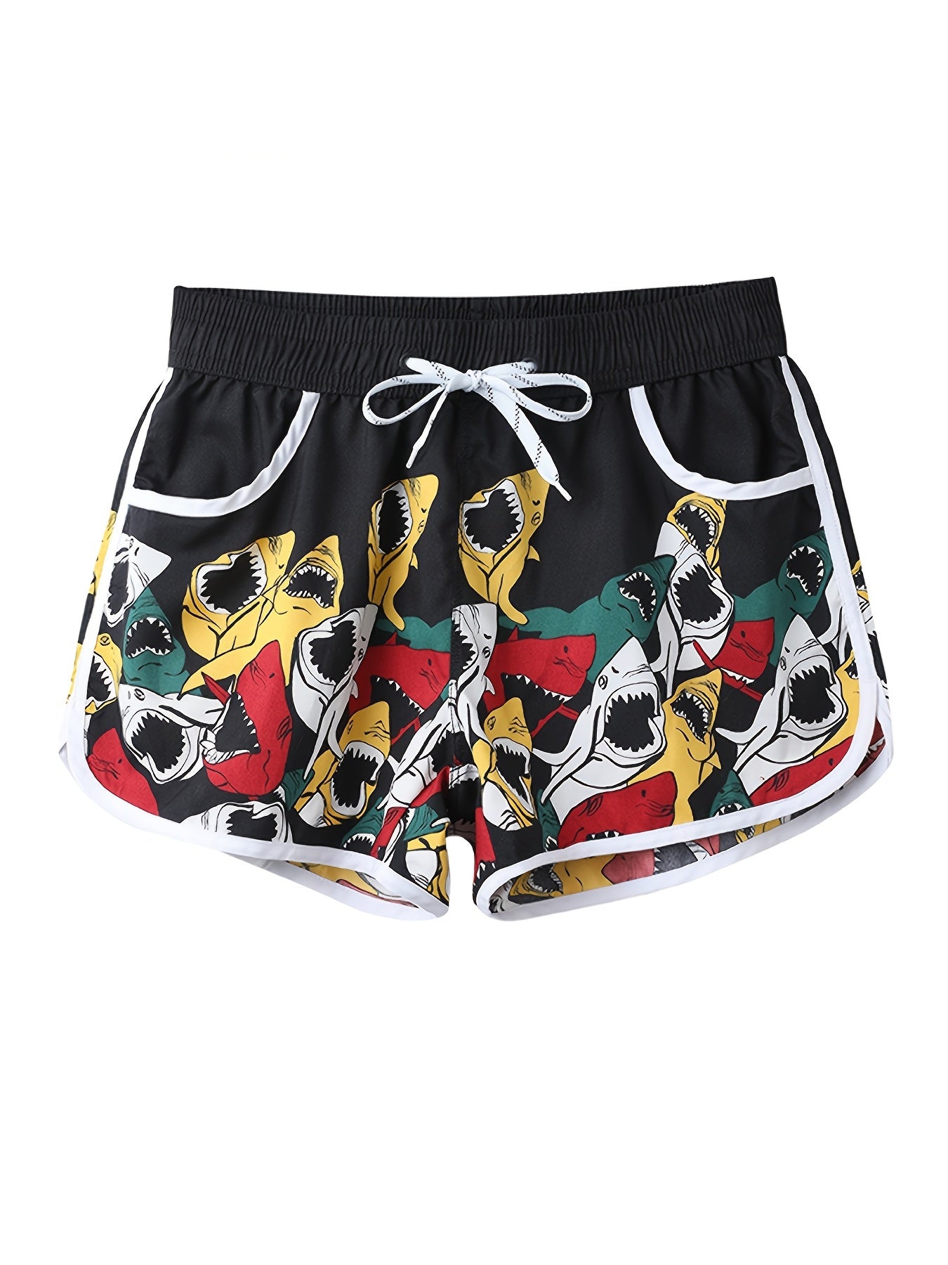 Leaf Graphic Sports Drawstring Shorts Quick Drying Beach Seaside Shorts