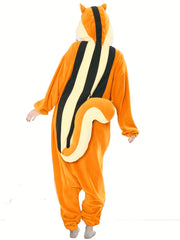 Women's Christmas Squirrel Pajama Jumpsuit with Hood
