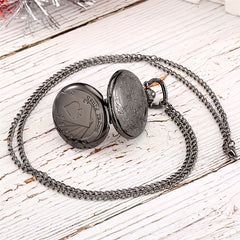 Medium Size Poker Quartz Movement Pocket Watch With Chain