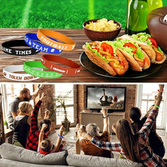 6 Football Theme Bracelets for Party Favors