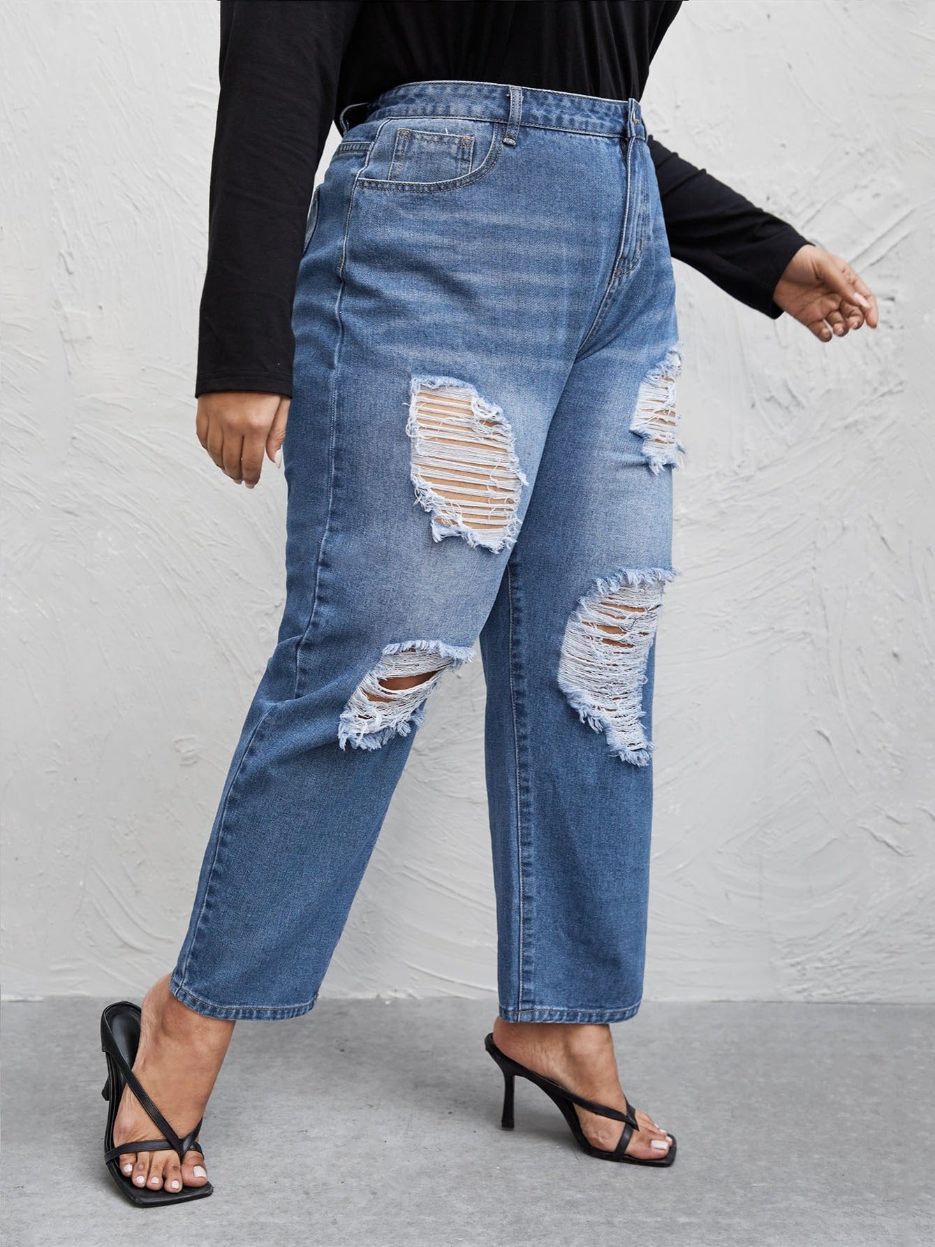 High Waist Straight Leg Jeans