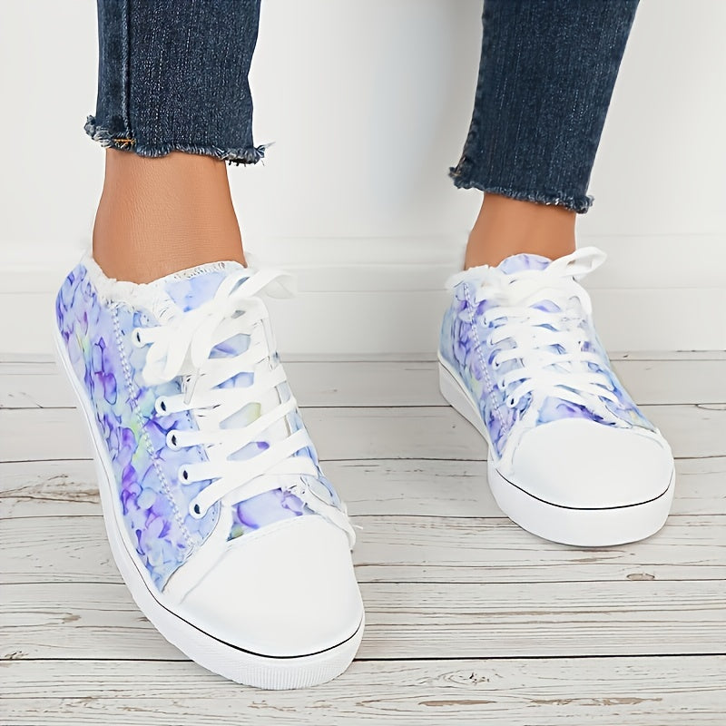 Women's Floral Printed Low Top Sport Shoes Lightweight