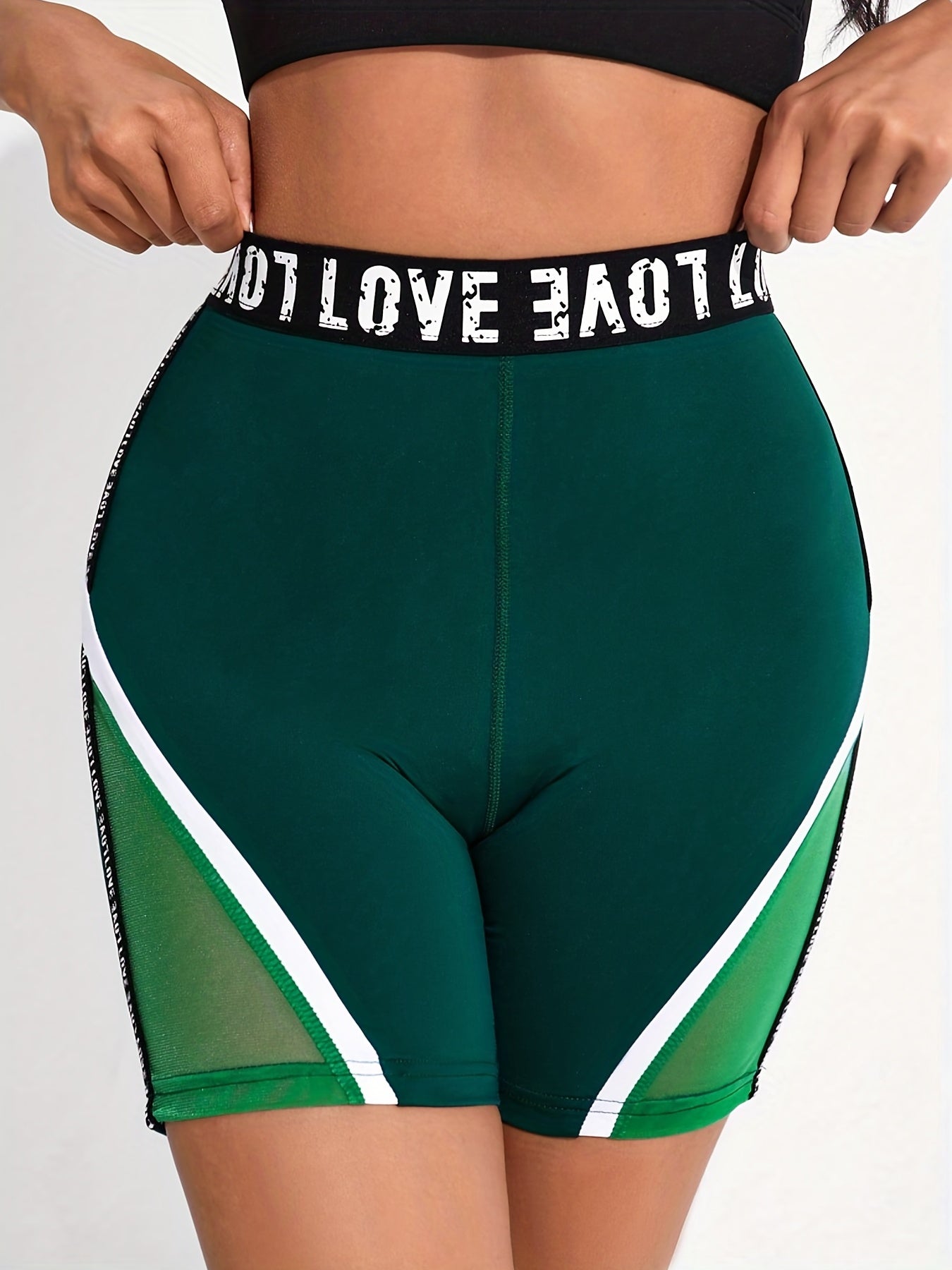 Women's Graphic Mesh Butt Lifting Running Shorts