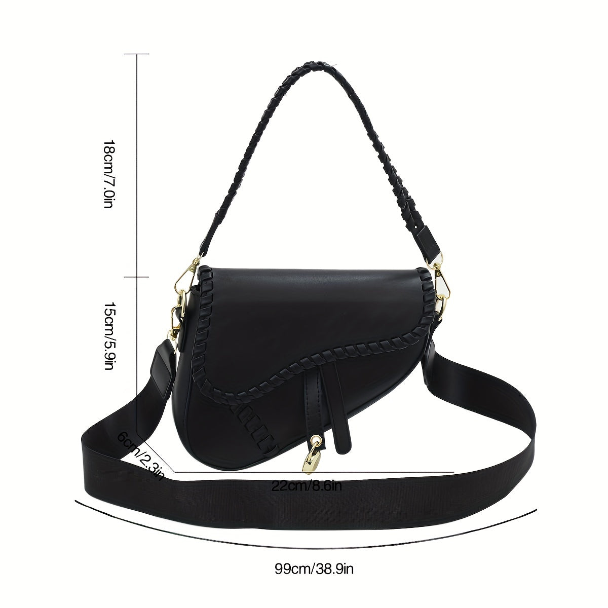 Niche Saddle Underarm Bag PU Leather Crossbody Clutch Purse