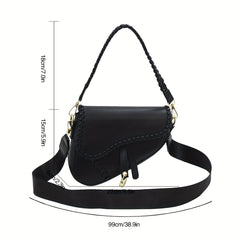 Niche Saddle Underarm Bag PU Leather Crossbody Clutch Purse