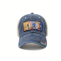 Hip Hop Patch Mesh Trucker Hat Block Letter Embroidery Baseball Cap