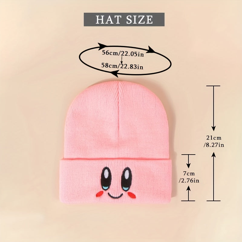 Hot Pink Face Embroidered Beanie