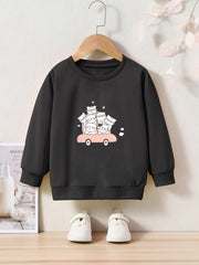 OERYUI Kids Kitty Bus Graphic Sweatshirt Comfy Pullover