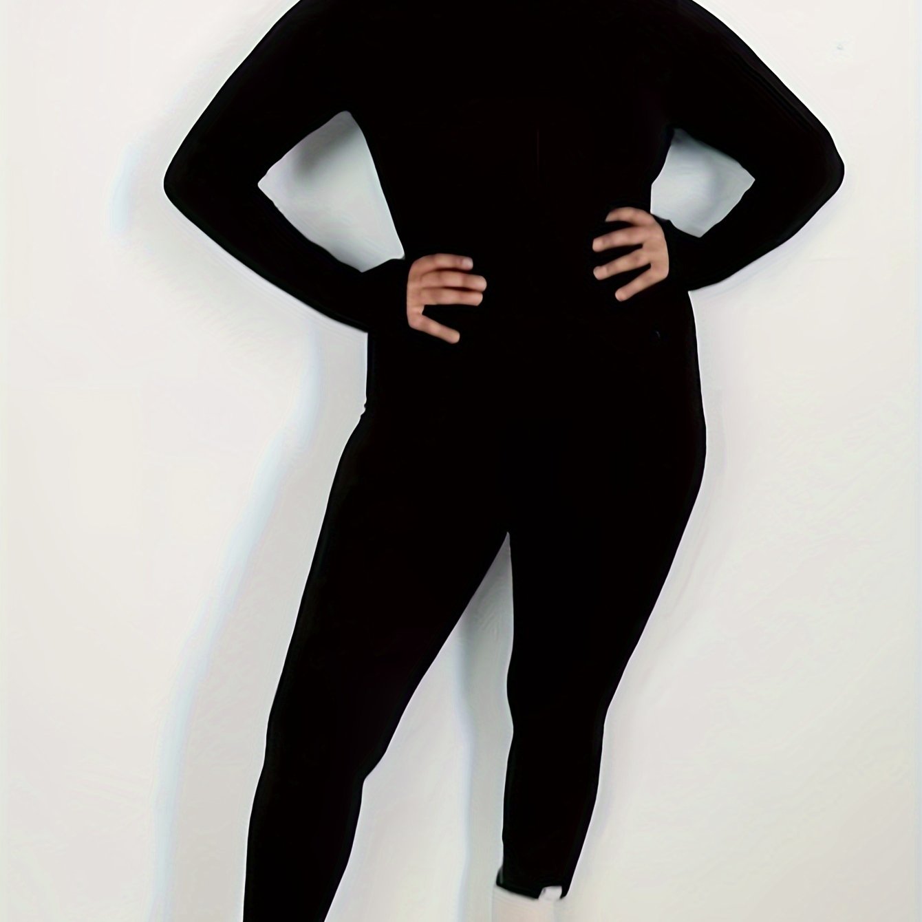 Solid High Neck Skinny Jumpsuit