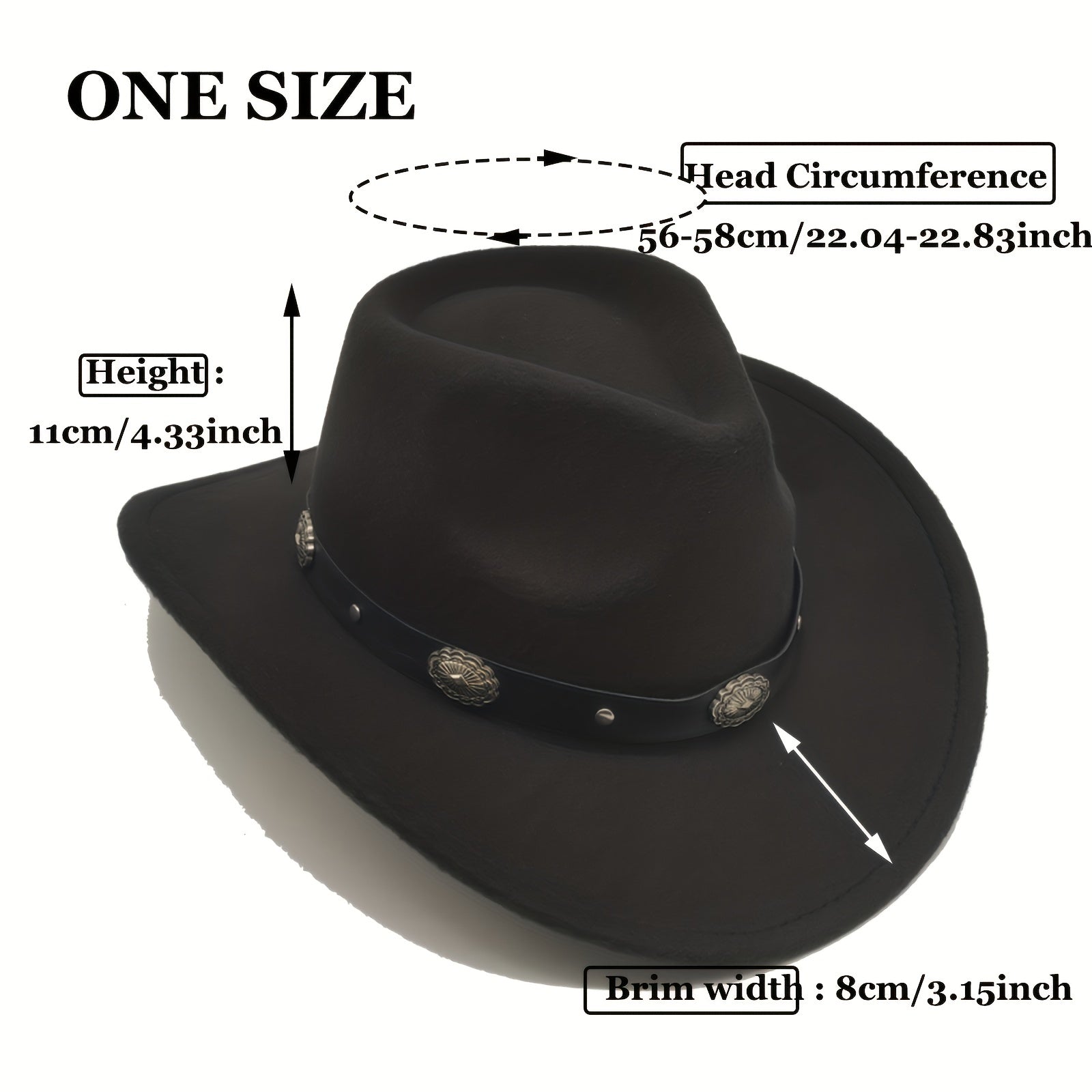 Vintage Felt Wide Brim Hat Western Cowboy Hat