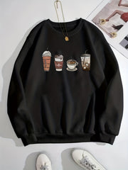 Graphic Print Pullover Sweatshirt for Women