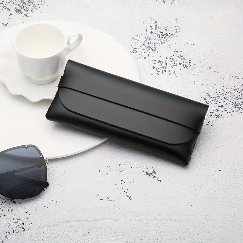 1pc Leather Glasses Case Set Soft Bag Sunglasses Pack Box