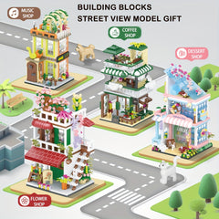 Street View Building Model Creative Blocks Ornaments Decoration