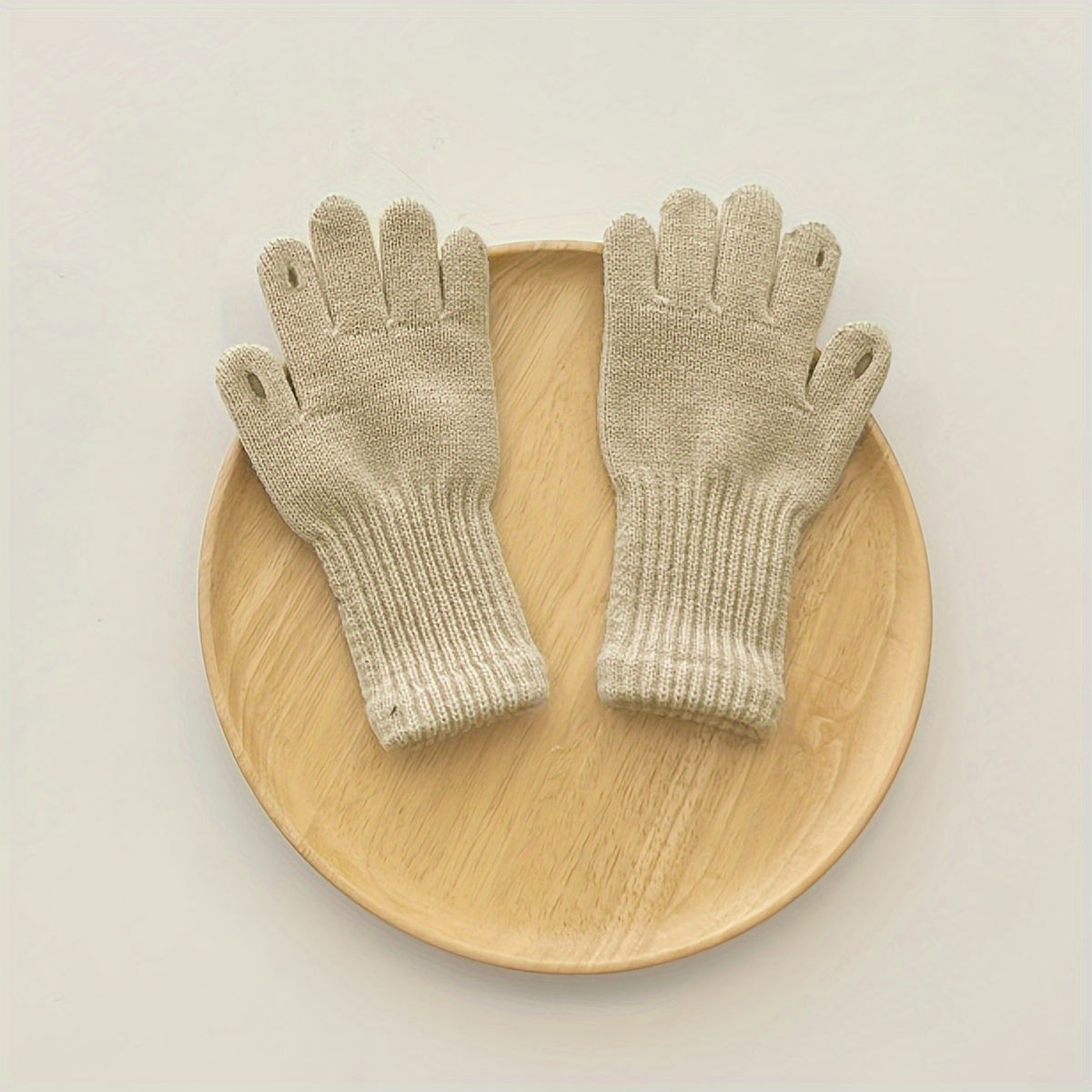 Kids Winter Wool Gloves Solid Color Warm Boys Girls Five Finger Gloves