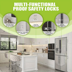 Adjustable Child Safety Locks for Drawers, Cabinets, Wardrobes - U Shape