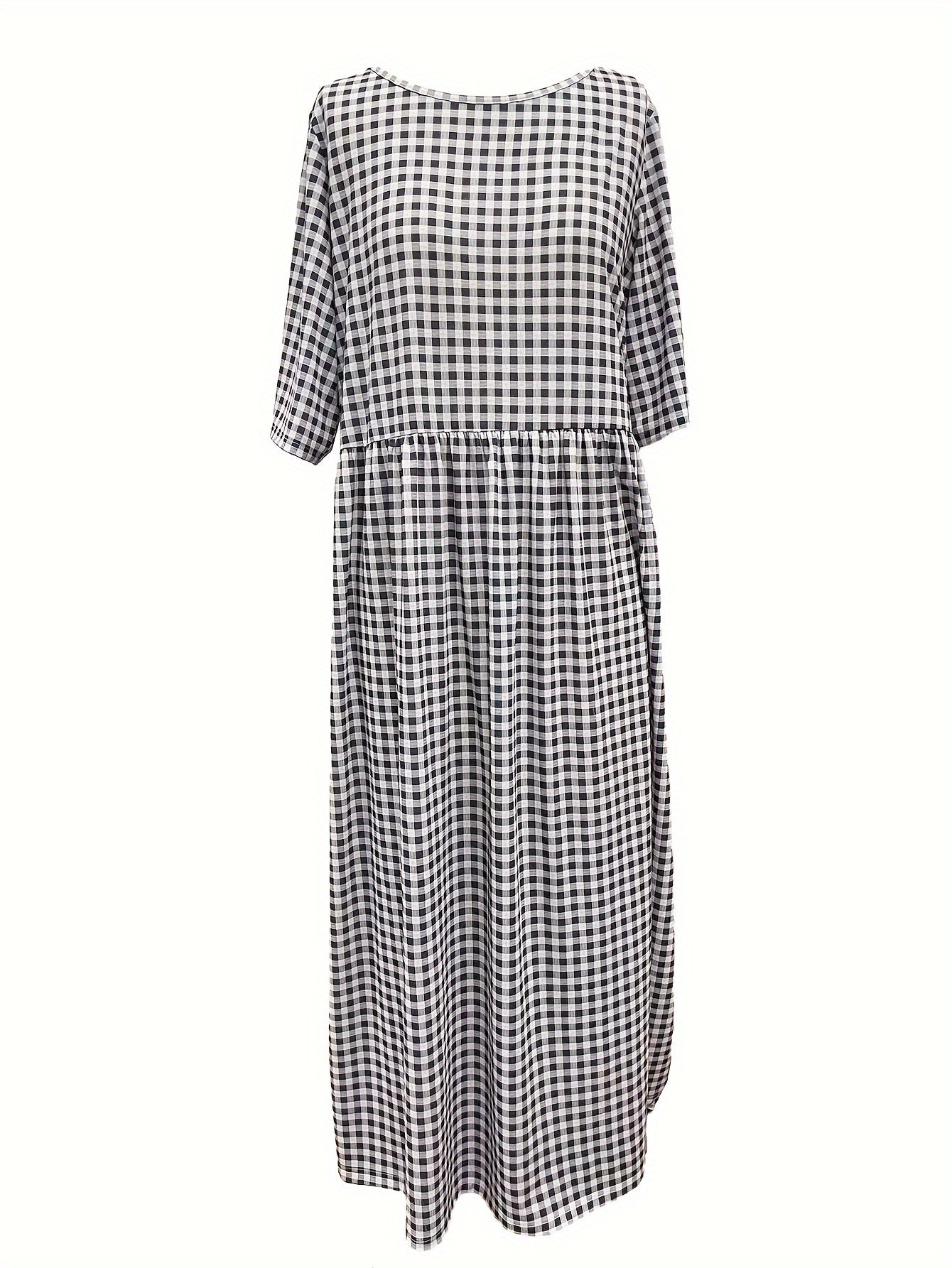 Boho Dress Women's Plus Size Allover Print Half Sleeve Maxi Dress