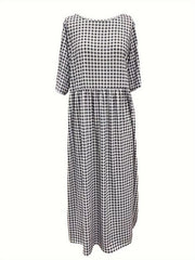 Boho Dress Women's Plus Size Allover Print Half Sleeve Maxi Dress