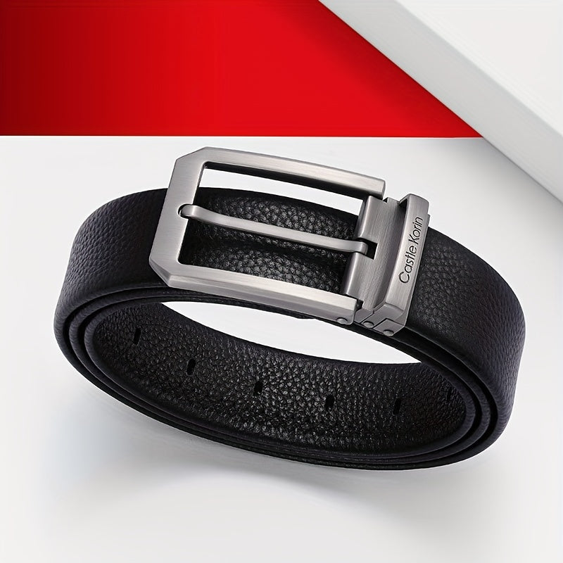 Men's Leather Belt High Pin Buckle Jeans Denim Casual Business Belt