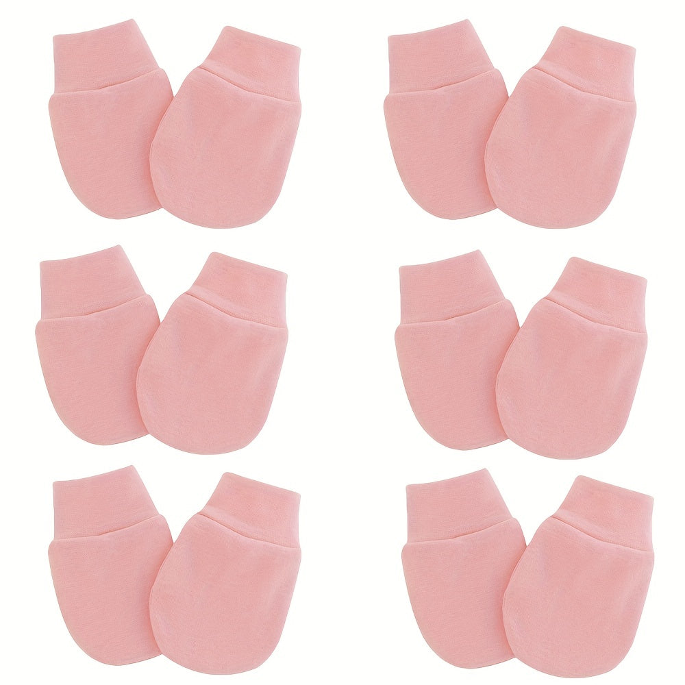6 Pairs Baby No Scratch Mittens for Stylish Hand Protection