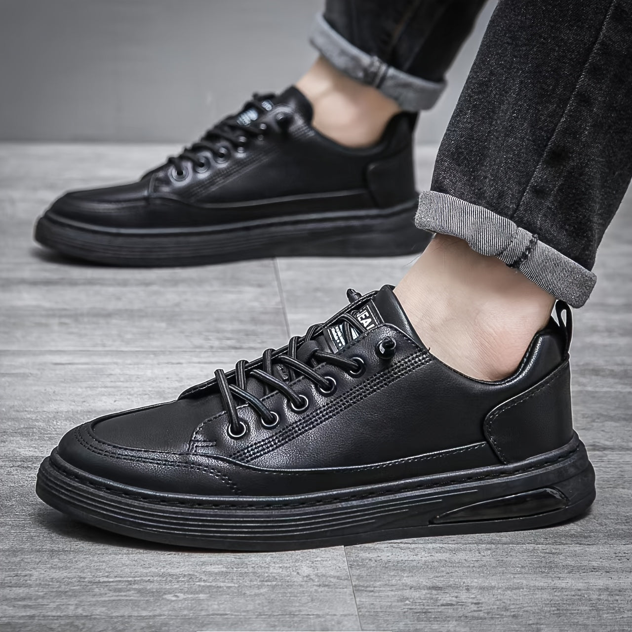 Men's Smart Casual Dress Shoes Lace-Up Anti-Skid Flat Driving Shoes