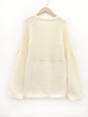 Women's Plus Size V-Neck Casual Sweater Knitted Long Sleeve Pullover Jumper