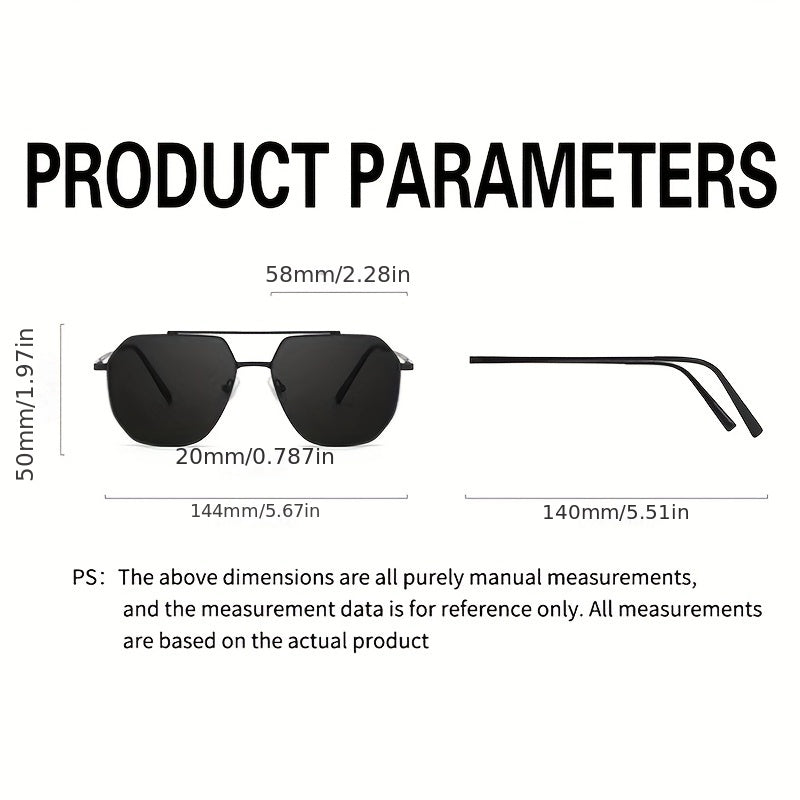 Men's Polarized Aviator Sunglasses Metal Frame UV 400 Protection