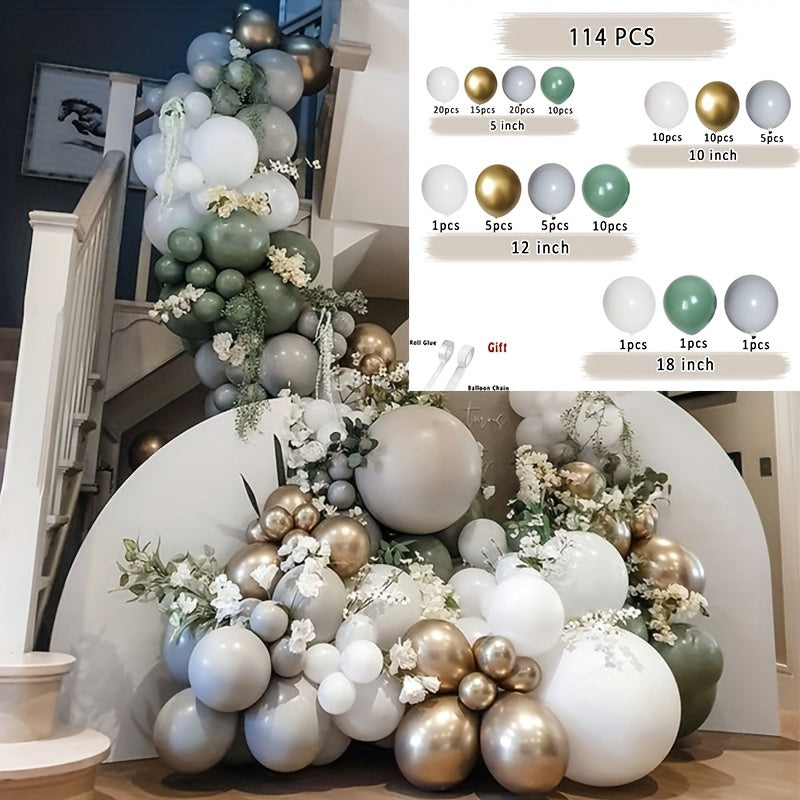 114pcs Avocado Balloon Garland Arch Kit for Weddings Birthdays Baby Showers