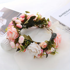 Artificial Flowers Wreath Princess Party Headband Hairb