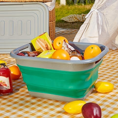 Foldable Storage Basket Outdoor Picnic Food Organizer