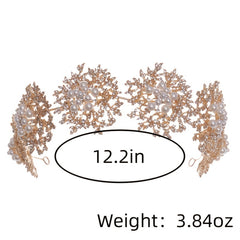 Golden Pearl Flowers Queen's Headwear Bridal Accessories